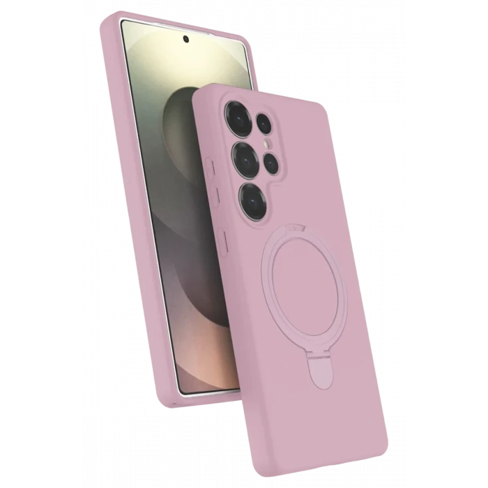 Newface Samsung Galaxy S24 Ultra Regal Magsafe Standlı Kapak - Açık Pembe