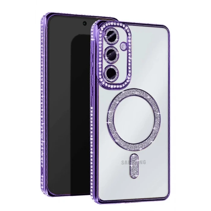 Newface Samsung Galaxy S25 Edge Joke Simli Magneticsafe Kılıf - Derin Mor