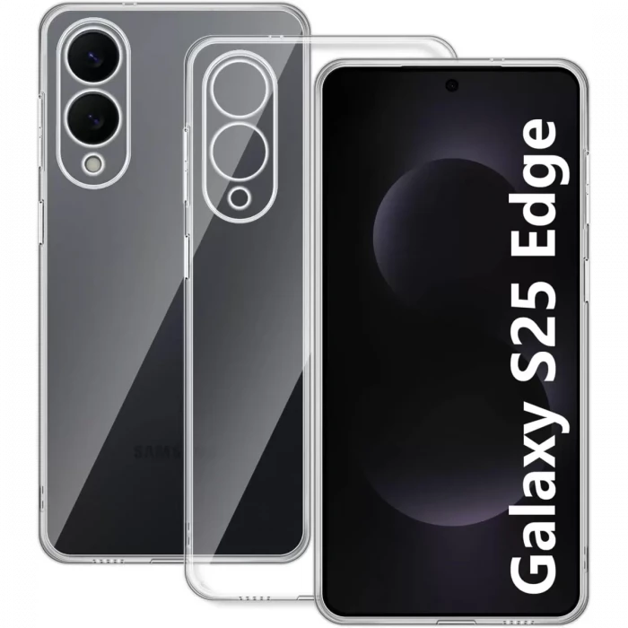 Newface Samsung Galaxy S25 Edge Kılıf Lüx Şeffaf Silikon