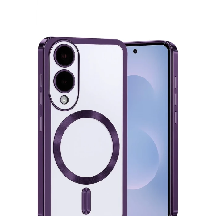 Newface Samsung Galaxy S25 Edge Kross Magneticsafe Kapak - Mor