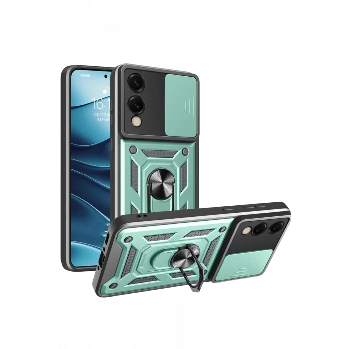 Newface Samsung Galaxy S25 Edge Pars Lens Yüzüklü Silikon - Yeşil