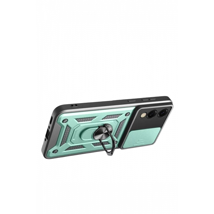 Newface Samsung Galaxy S25 Edge Pars Lens Yüzüklü Silikon - Yeşil