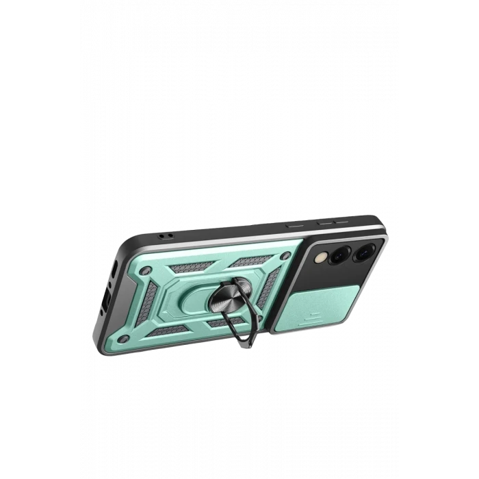 Newface Samsung Galaxy S25 Edge Pars Lens Yüzüklü Silikon - Yeşil