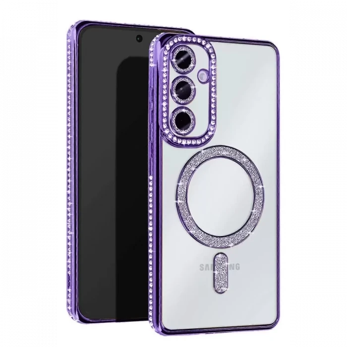 Newface Samsung Galaxy S25 FE Joke Simli Magneticsafe Kılıf - Derin Mor