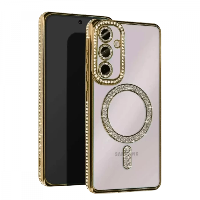 Newface Samsung Galaxy S25 FE Joke Simli Magneticsafe Kılıf - Gold