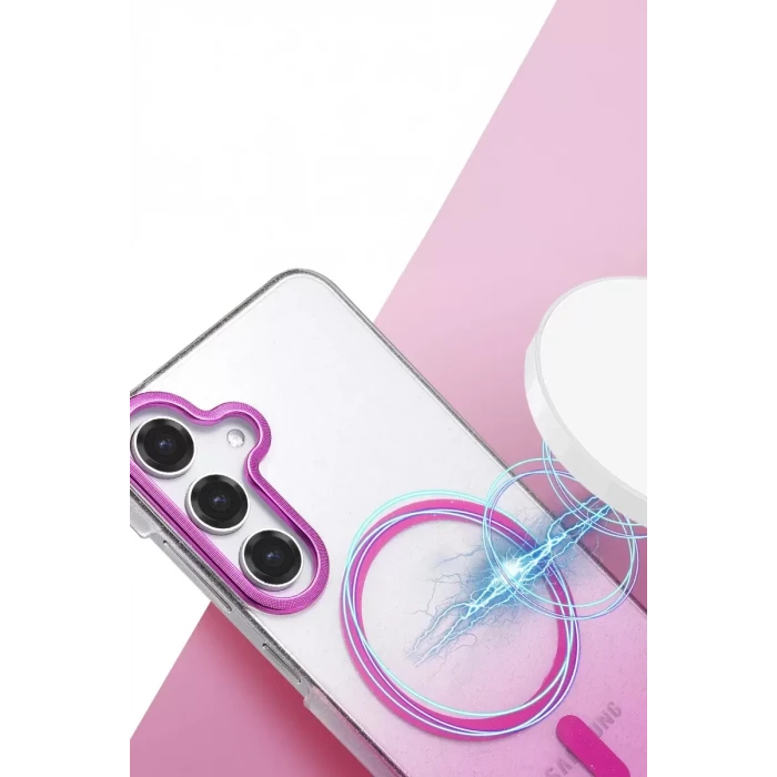 Newface Samsung Galaxy S25 Glossy Magsafe Kapak - Mor