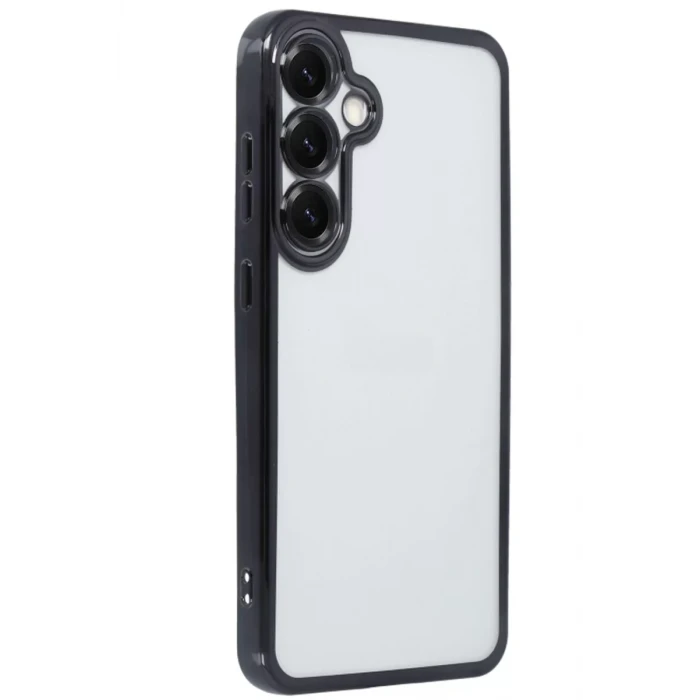 Newface Samsung Galaxy S25 Kılıf Razer Lensli Silikon - Siyah