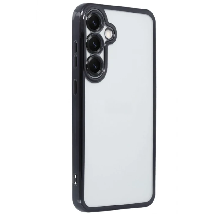 Newface Samsung Galaxy S25 Kılıf Razer Lensli Silikon - Siyah