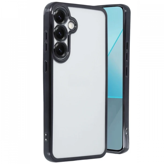 Newface Samsung Galaxy S25 Kılıf Razer Lensli Silikon - Siyah