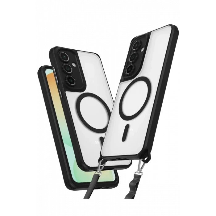 Newface Samsung Galaxy S25 Plus Kılıf Enka Magsafe Silikon Kılıf - Siyah