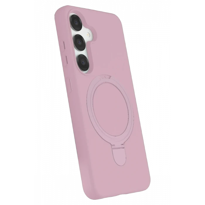 Newface Samsung Galaxy S25 Regal Magsafe Standlı Kapak - Açık Pembe