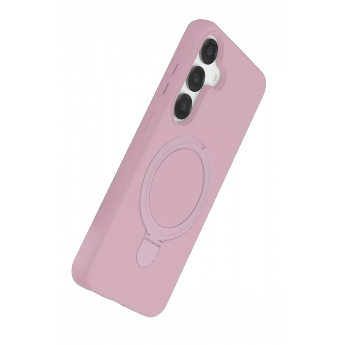 Newface Samsung Galaxy S25 Regal Magsafe Standlı Kapak - Açık Pembe