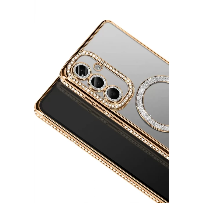 Newface Samsung Galaxy S26 Joke Simli Magneticsafe Kılıf - Gold
