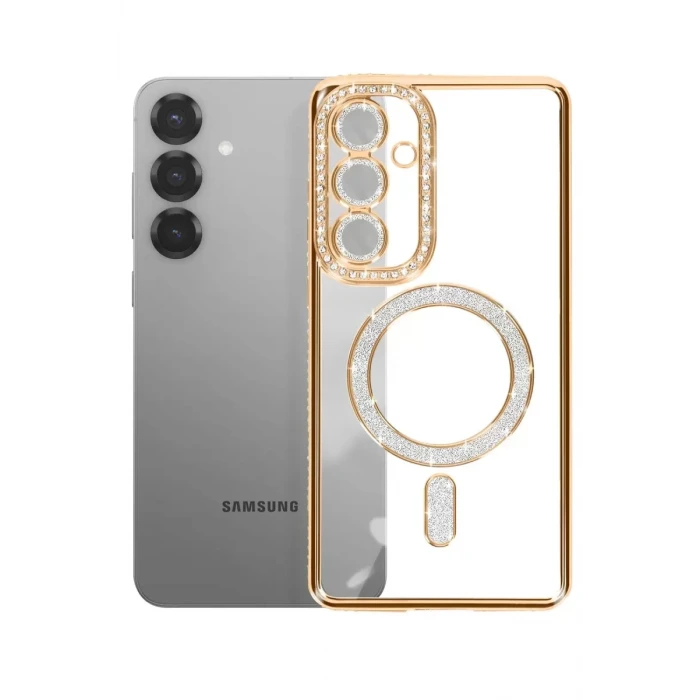 Newface Samsung Galaxy S26 Joke Simli Magneticsafe Kılıf - Gold
