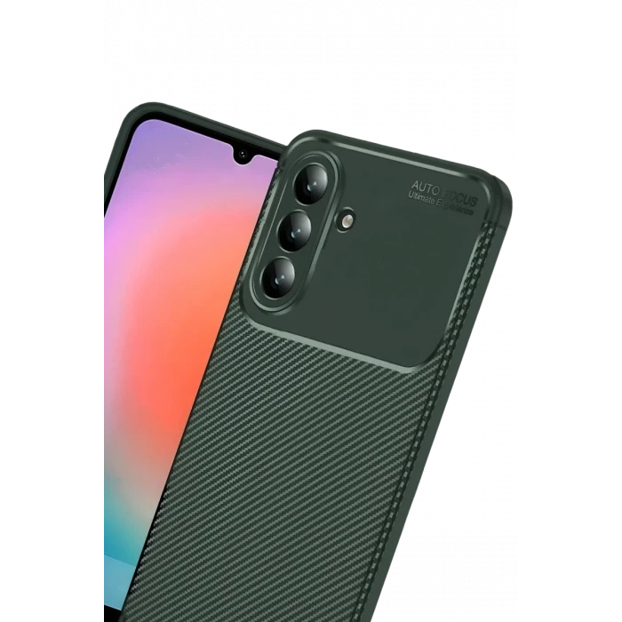 Newface Samsung Galaxy S26 Plus Auto Focus Karbon Kapak - Koyu Yeşil