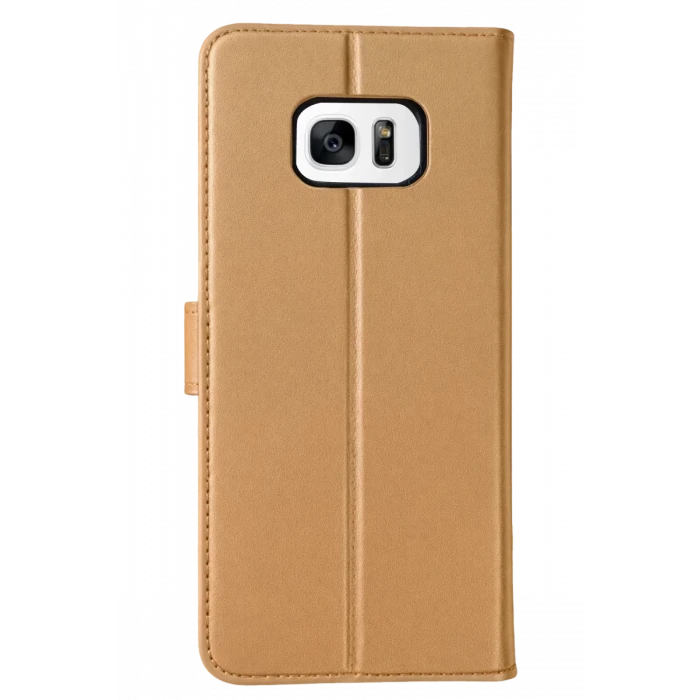 Newface Samsung Galaxy S7 Edge Trend S Plus Kapaklı Kılıf - Gold