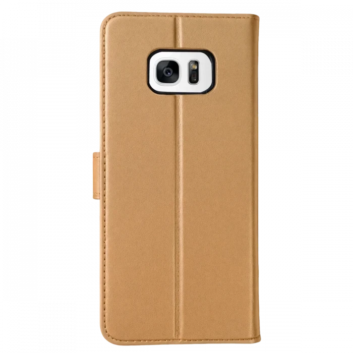 Newface Samsung Galaxy S7 Edge Trend S Plus Kapaklı Kılıf - Gold