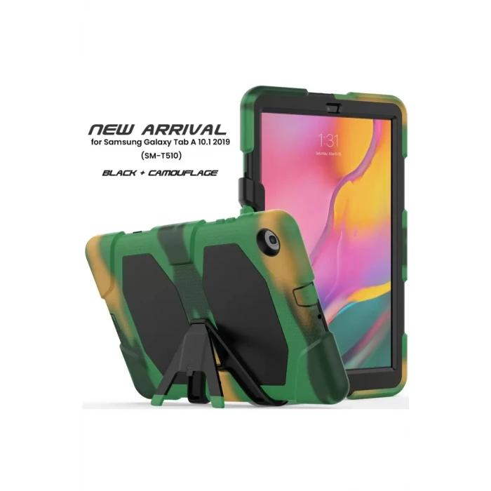 Newface Samsung Galaxy T510 Tab A 10.1 Kılıf Griffin Tablet Kapak - Kamuflaj