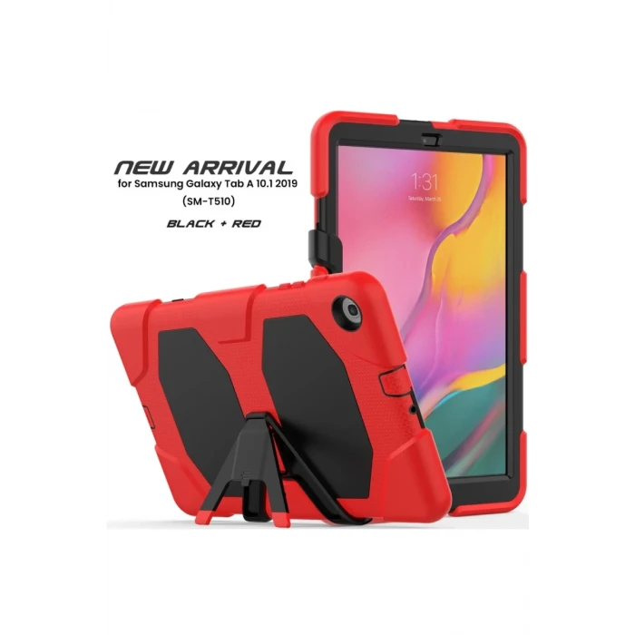 Newface Samsung Galaxy T510 Tab A 10.1 Kılıf Griffin Tablet Kapak - Kırmızı