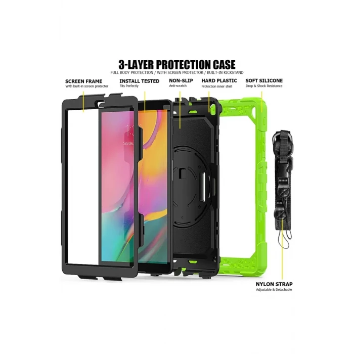 Newface Samsung Galaxy T510 Tab A 10.1 Kılıf Pars Tablet Kapak - Yeşil