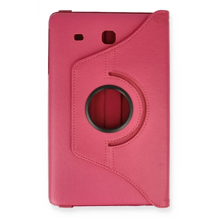 Newface Samsung Galaxy T560 Tab E 9.7 Kılıf 360 Tablet Deri Kılıf - Pembe