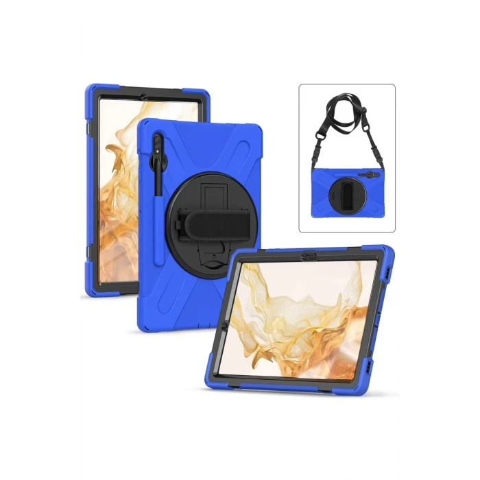 Newface Samsung Galaxy T737 Tab S7 FE 12.4 Kılıf Amazing Tablet Kapak - Mavi