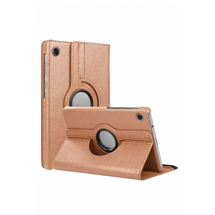 Newface Samsung Galaxy Tab A11 360 Tablet Deri Kılıf - Rose Gold