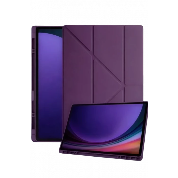 Newface Samsung Galaxy Tab A11 Kalemlikli Mars Tablet Kılıfı - Mürdüm