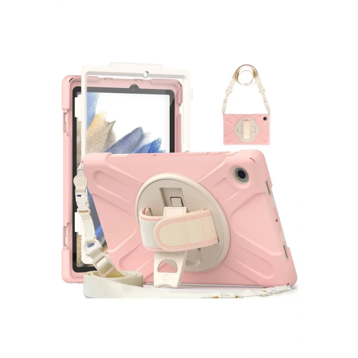 Newface Samsung Galaxy X200 Tab A8 10.5 Kılıf Amazing Tablet Kapak - Pembe