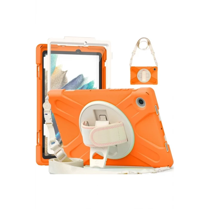 Newface Samsung Galaxy X200 Tab A8 10.5 Kılıf Amazing Tablet Kapak - Turuncu