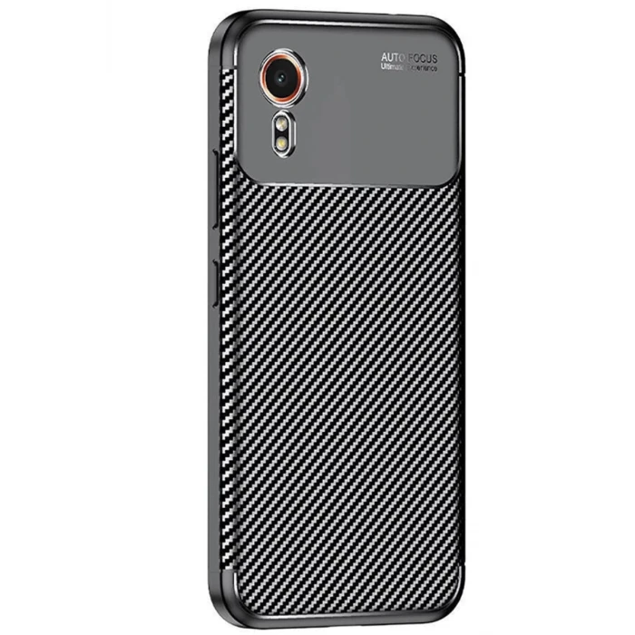 Newface Samsung Galaxy XCover 7 Kılıf Auto Focus Karbon Kapak - Siyah