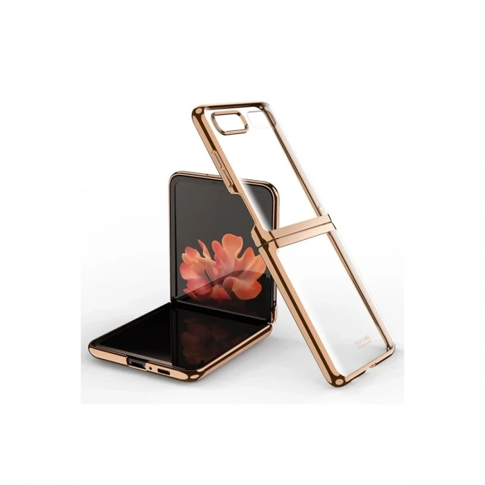Newface Samsung Galaxy Z Flip 4 Kılıf Fold Element Kapak - Gold