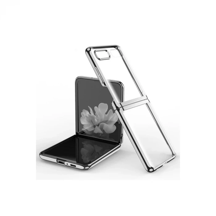 Newface Samsung Galaxy Z Flip 4 Kılıf Fold Element Kapak - Gümüş