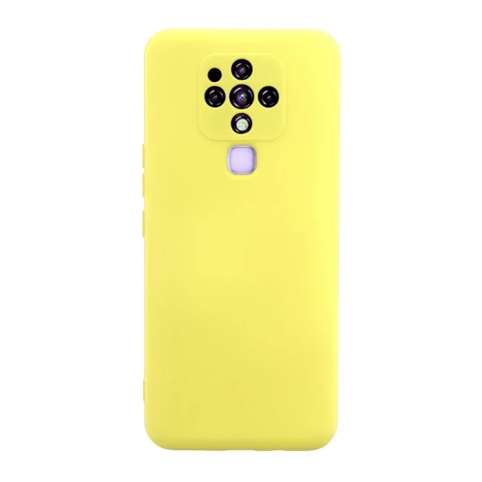 Newface Tecno Camon 16 Kılıf Nano içi Kadife Silikon - Sarı