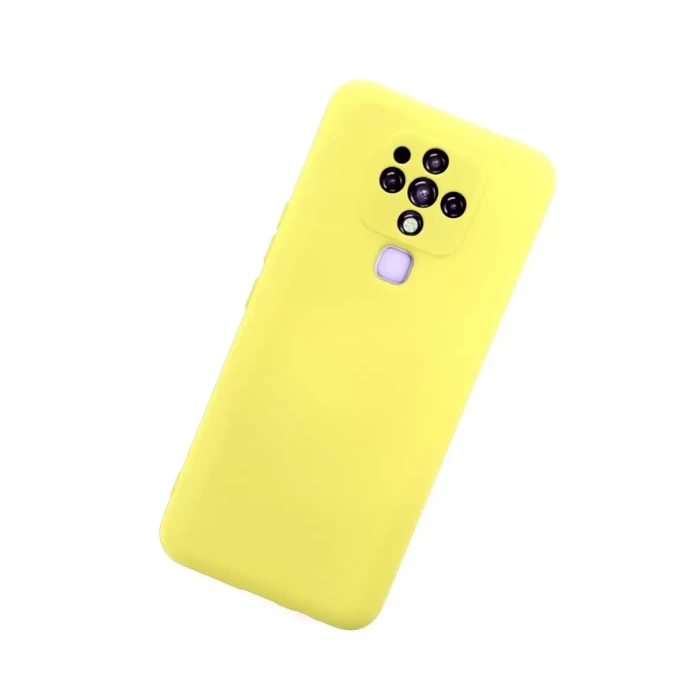 Newface Tecno Camon 16 Kılıf Nano içi Kadife Silikon - Sarı