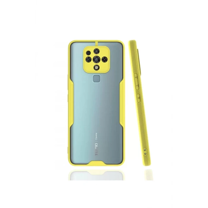 Newface Tecno Camon 16 Kılıf Platin Silikon - Sarı