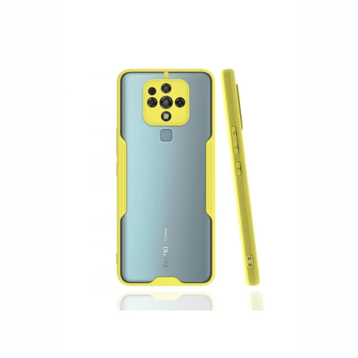 Newface Tecno Camon 16 Kılıf Platin Silikon - Sarı