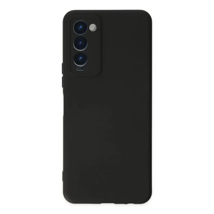 Newface Tecno Camon 18 Kılıf Nano içi Kadife Silikon - Siyah