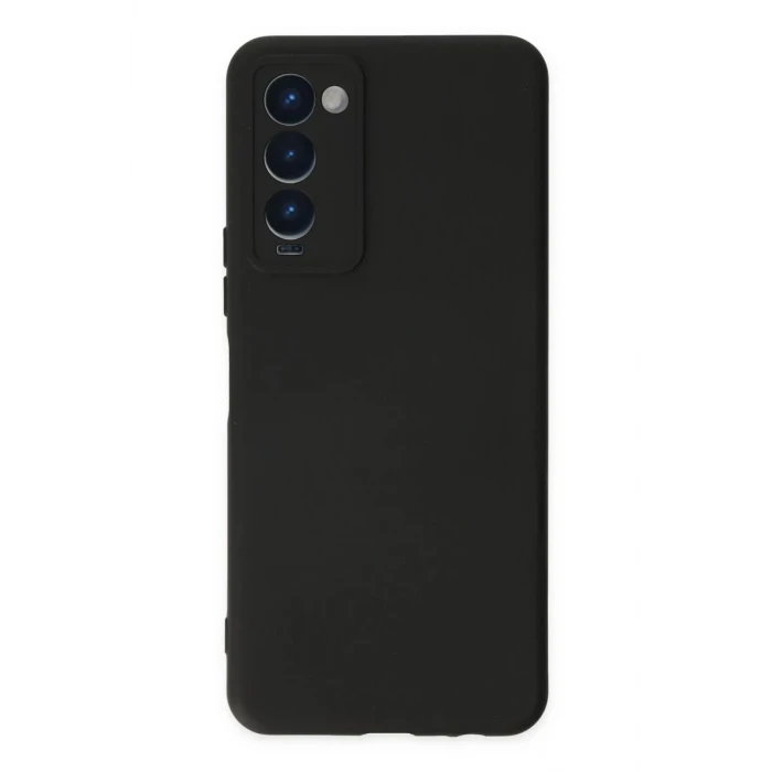 Newface Tecno Camon 18 Kılıf Nano içi Kadife Silikon - Siyah