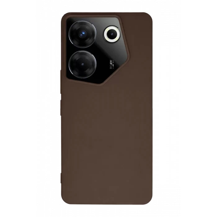 Newface Tecno Camon 20 Pro 5G Kılıf First Silikon - Kahverengi