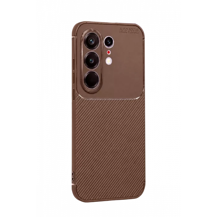 Newface Tecno Camon 50 Pro 5G Auto Focus Karbon Kapak - Kahverengi