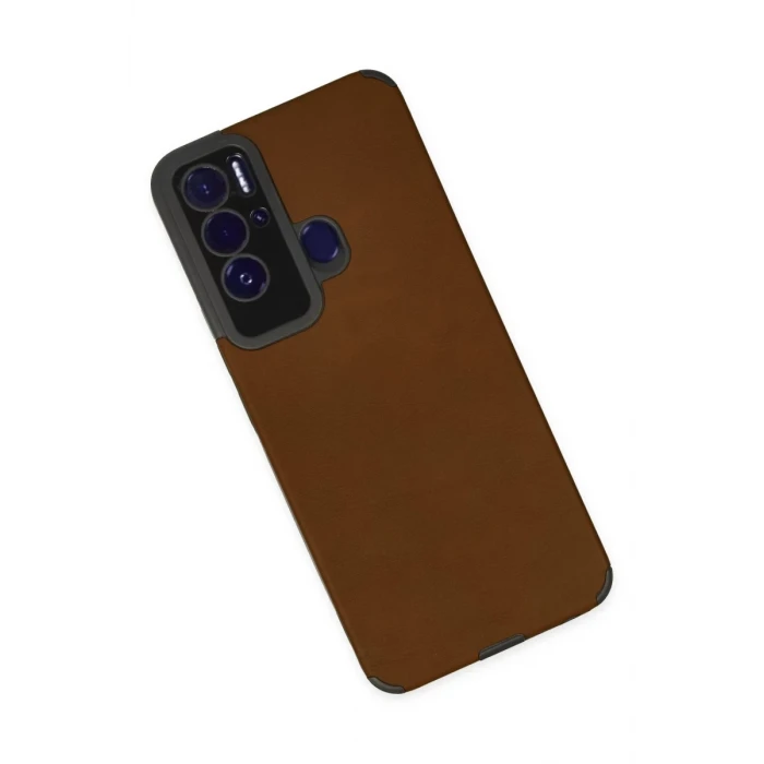Newface Tecno Pova Neo Kılıf Loop Deri Silikon - Kahverengi