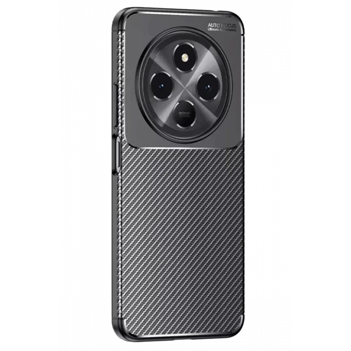 Newface Tecno Spark 30 Kılıf Auto Focus Karbon Kapak - Siyah