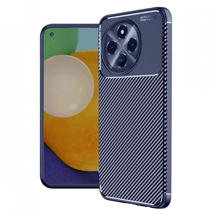 Newface Tecno Spark 30 Pro Kılıf Auto Focus Karbon Kapak - Lacivert