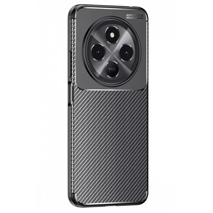 Newface Tecno Spark 30C Kılıf Auto Focus Karbon Kapak - Siyah