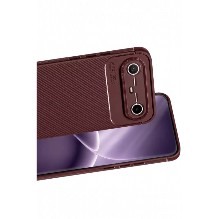 Newface Tecno Spark Slim 5G Auto Focus Karbon Kapak - Bordo
