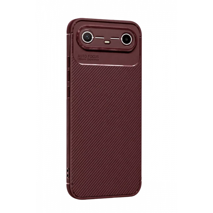 Newface Tecno Spark Slim 5G Auto Focus Karbon Kapak - Bordo