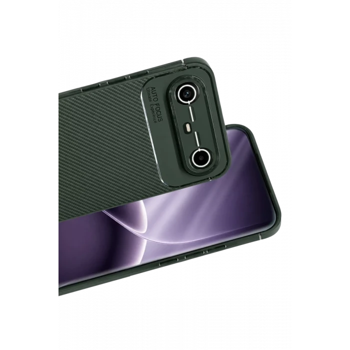 Newface Tecno Spark Slim 5G Auto Focus Karbon Kapak - Koyu Yeşil