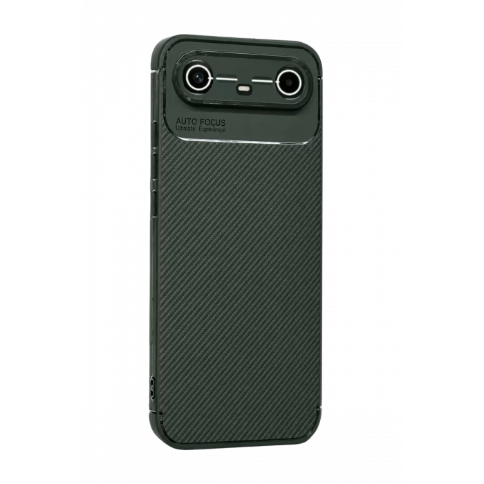 Newface Tecno Spark Slim 5G Auto Focus Karbon Kapak - Koyu Yeşil