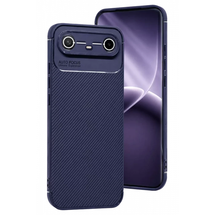 Newface Tecno Spark Slim 5G Auto Focus Karbon Kapak - Lacivert